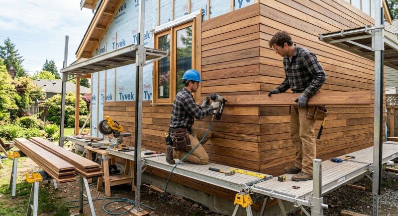 Hardwood Cladding Installation in Boston, MA